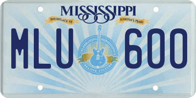 MS license plate MLU600