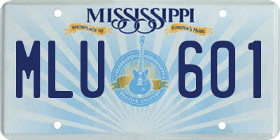 MS license plate MLU601