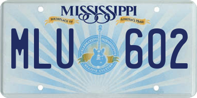 MS license plate MLU602