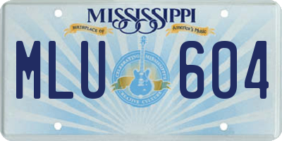 MS license plate MLU604