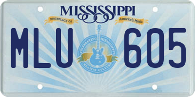 MS license plate MLU605