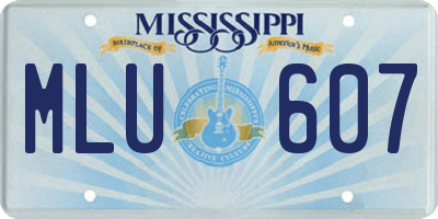 MS license plate MLU607