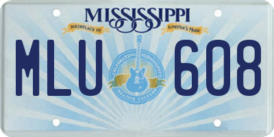 MS license plate MLU608