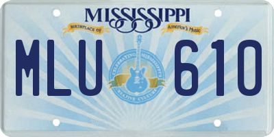 MS license plate MLU610