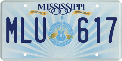MS license plate MLU617