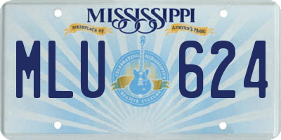 MS license plate MLU624