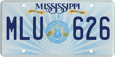 MS license plate MLU626