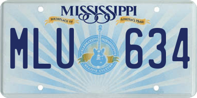 MS license plate MLU634