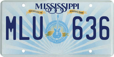 MS license plate MLU636