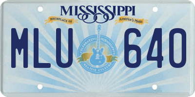 MS license plate MLU640