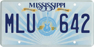 MS license plate MLU642