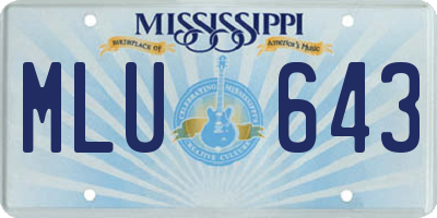 MS license plate MLU643