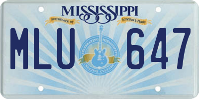 MS license plate MLU647