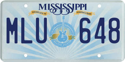 MS license plate MLU648