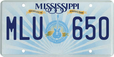 MS license plate MLU650