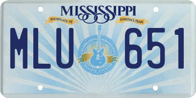 MS license plate MLU651