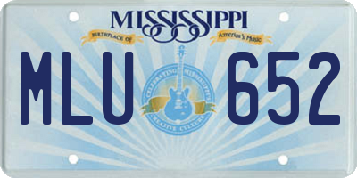 MS license plate MLU652