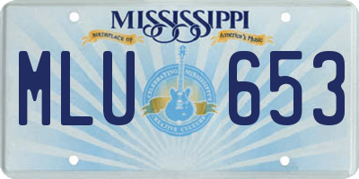 MS license plate MLU653