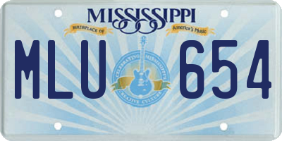 MS license plate MLU654