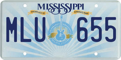 MS license plate MLU655