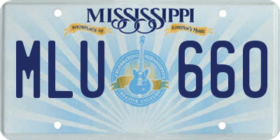 MS license plate MLU660