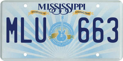 MS license plate MLU663