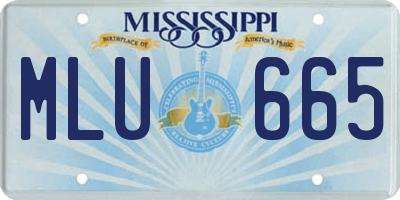 MS license plate MLU665