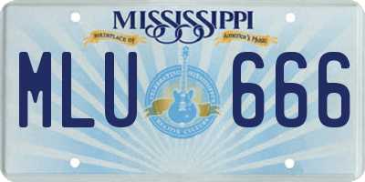 MS license plate MLU666
