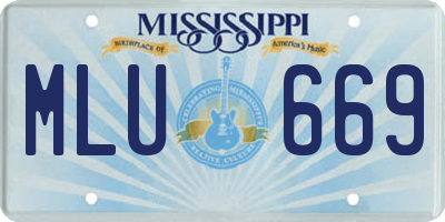 MS license plate MLU669