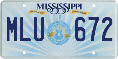 MS license plate MLU672