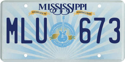 MS license plate MLU673