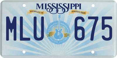 MS license plate MLU675