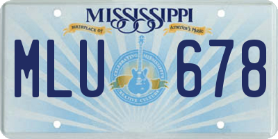 MS license plate MLU678