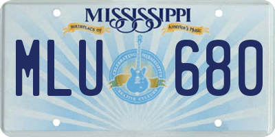 MS license plate MLU680