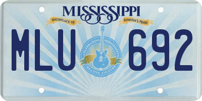 MS license plate MLU692