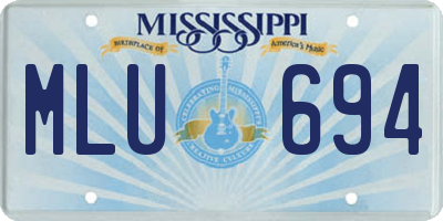 MS license plate MLU694