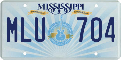 MS license plate MLU704