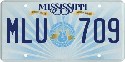 MS license plate MLU709