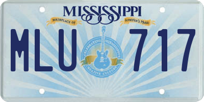 MS license plate MLU717