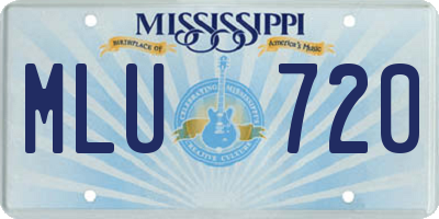 MS license plate MLU720