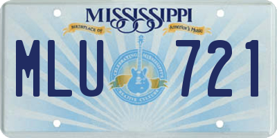 MS license plate MLU721