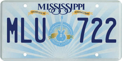 MS license plate MLU722