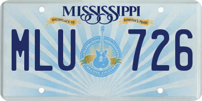 MS license plate MLU726