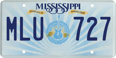MS license plate MLU727