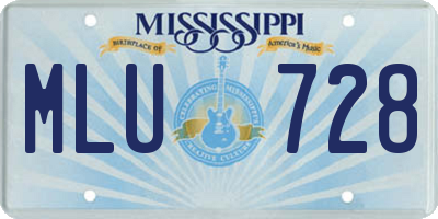 MS license plate MLU728