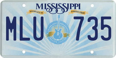 MS license plate MLU735