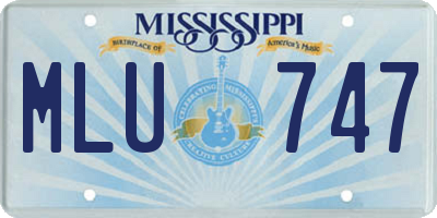 MS license plate MLU747