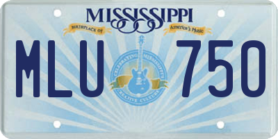 MS license plate MLU750