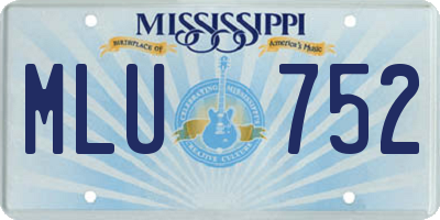 MS license plate MLU752
