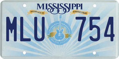 MS license plate MLU754
